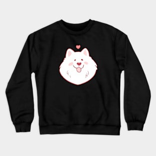 Cute Samoyed face with a heart illustration Crewneck Sweatshirt